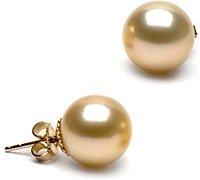 11.0-12.0mm AAA Golden South Sea Pearl Stud Earrings