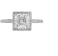 1.27ct GIA E/VS1 Asscher Cut Halo Diamond Engagement Ring
