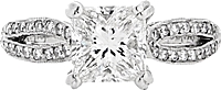 1.33ct GIA H/SI1 Princess Cut Tacori Diamond Engagement Ring