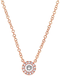 14k Rose Gold Diamond Pendant