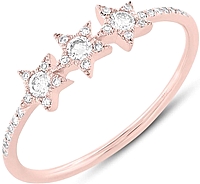 14k Rose Gold Diamond Star Ring