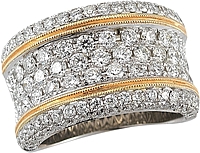 14k White & Rose Gold Diamond Wedding Band