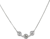 14k White Gold 3 Stone Necklace