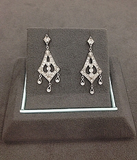 14k White Gold Chandelier Earrings