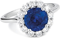 14k White Gold Diamond & Sapphire Diamond Ring- 3.07