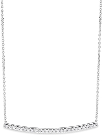 14K White Gold Diamond Bar Pendant