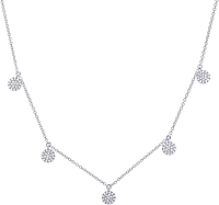 14k White Gold Diamond Drop Necklace