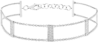 14k White Gold Diamond Ladder Bracelet