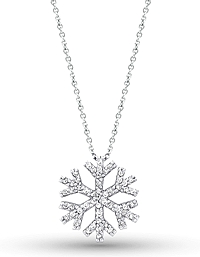 14K White Gold Diamond Snowflake Necklace