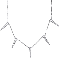 14k White Gold Diamond Spike Necklace