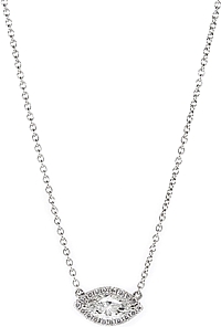 14k White Gold Marquise Diamond Pendant