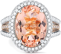 14k White/Rose Gold Diamond & Morganite Ring