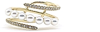 14k Yellow Gold Diamond & Pearl Ring