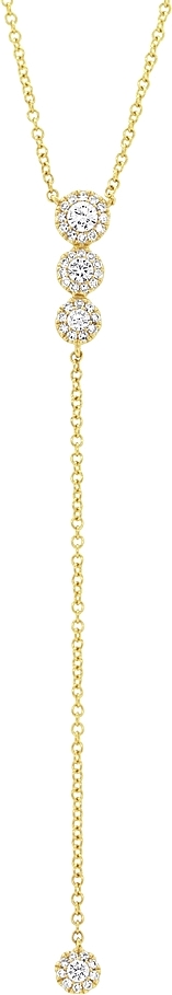 14k Yellow Gold Diamond Lariat Necklace