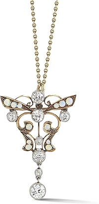 14k Yellow Gold Estate Butterfly Pendant