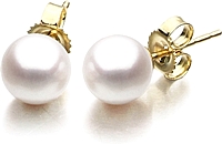 14k Yellow Gold Freshwater Pearl Studs- 9-9.5mm