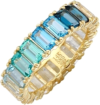 14k Yellow Gold Ombre Gemstone Ring