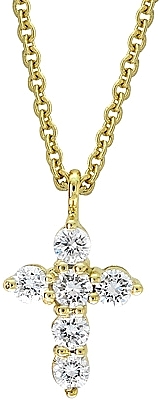 18k Gold .20ct Diamond Cross