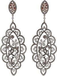 18k Rose Gold Black Rhodium Diamond Earrings