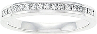 18k White Gold 1/3 ct. Channel-Set Princess Cut Diamond Band