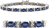 18k White Gold 13ct. Diamond & Sapphire Bracelet