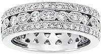 18k White Gold 1.45ct Diamond Pave Wedding Band