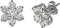 18k White Gold 1.74ct Diamond Earrings