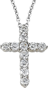 18k White Gold 1.80ct Diamond Cross