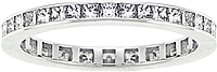 18k White Gold 1ct Channel-Set Princess Cut Diamond Eternity Band