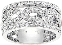 18k White Gold 1ct. Pave Diamond Band