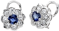 18k White Gold 2.70ct Sapphire & Diamond Earrings