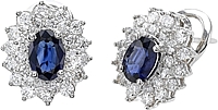 18k White Gold 3.64ct Diamond & Sapphire Earrings