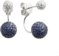 18k White Gold Diamond & Sapphire Ball Earrings