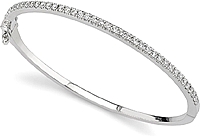 18k White Gold Diamond Bangle Bracelet - 1ct tw
