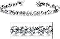 18k White Gold Diamond Bracelet - 4ct tw
