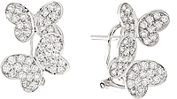 18k White Gold Diamond Butterfly Earrings