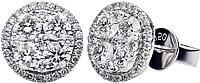 18k White Gold Diamond Cluster Earrings- .62cts