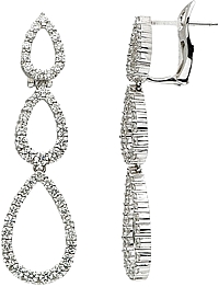 18k White Gold Diamond Drop Earrings