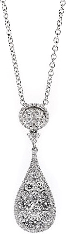 18k White Gold Diamond Drop Necklace