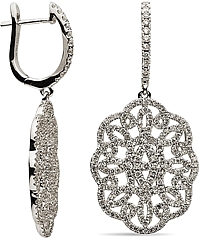 18k White Gold Diamond Earrings- 1.64cts