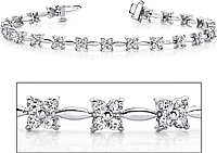 18k White Gold Diamond Floral Bracelet - 1.95ct tw
