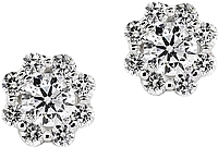 18k White Gold Diamond Flower Earrings- 1.24ctw