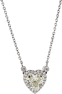 18k White Gold Diamond Heart Pendant- 2.56ctw