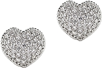 18k White Gold Pave Heart Earrings- .72ctw
