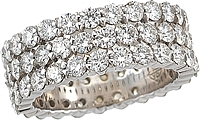 18k White Gold Triple Row Diamond Eternity Ring