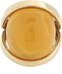 18k Yellow Gold Mexican Fire Opal Ring