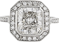 3.03ct EGL G/I1 Radiant Diamond Engagement Ring