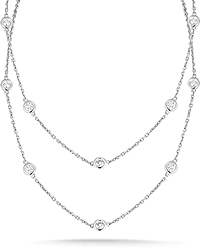 3.30ct 14k White Gold Diamonds By the Yard Necklace