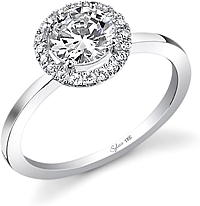 .52ctw Round Brilliant Cut Sylvie Pave Diamond Engagement Ring
