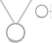 .64ct 14k White Gold Diamond Journey Circle Pendant